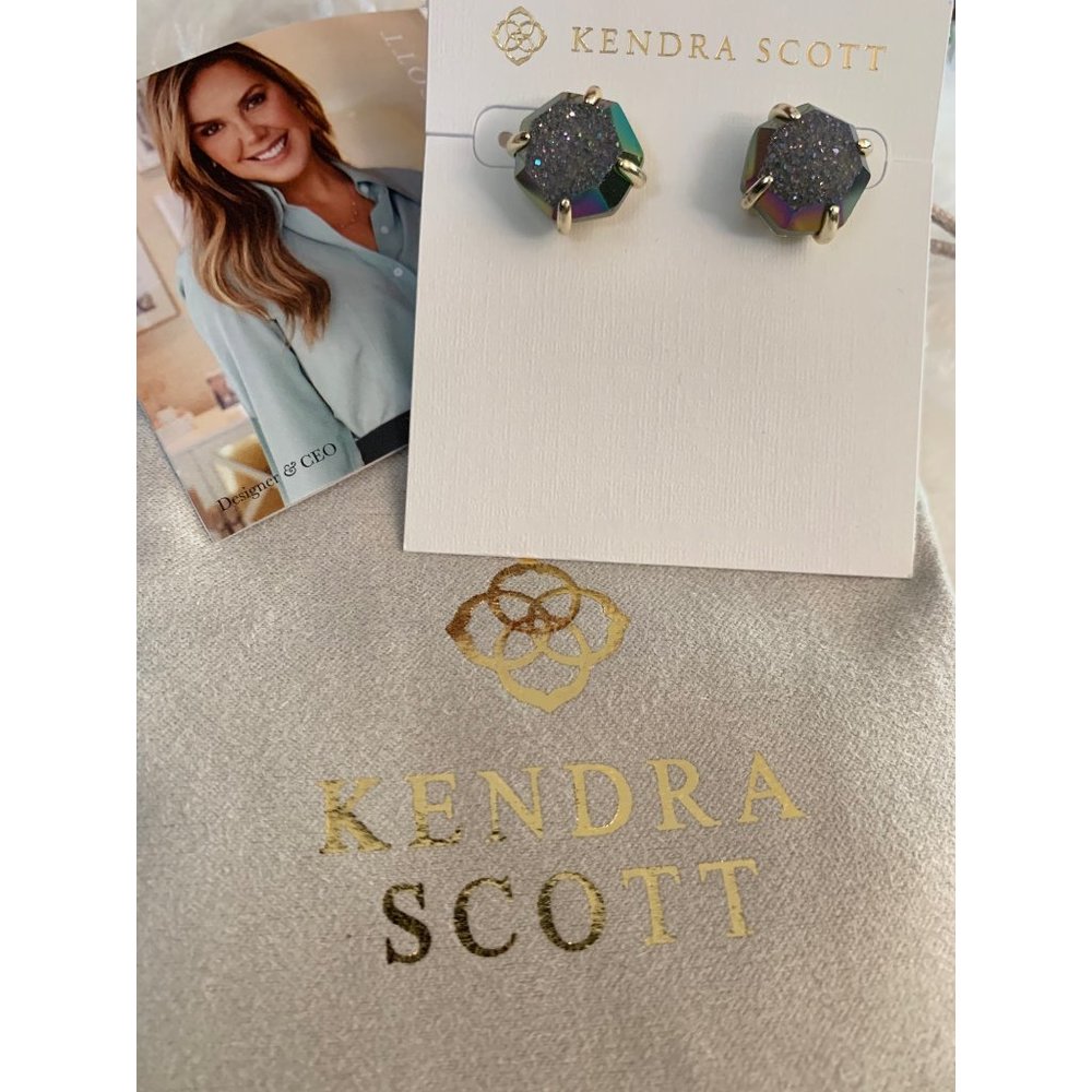 Kendra Scott mystic gray drusy Ryan studs
